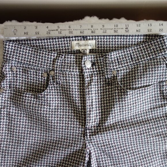 MADEWELL Mid-Rise Kick Out Stretch Houndstooth Pants – Sz 27 - Picture 4 of 11